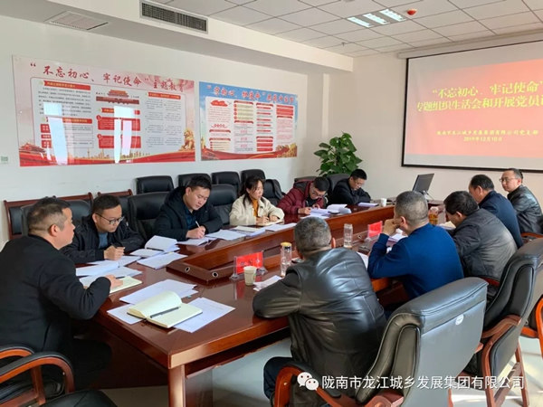 市龍江集團(tuán)黨支部召開“不忘初心、牢記使命”專題組織生活會和民主評議黨員會議