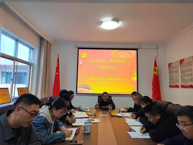 【“三抓三促”行動(dòng)進(jìn)行時(shí)】市龍江城鄉(xiāng)集團(tuán)開展“隴南要發(fā)展，我該謀什么”——圍繞“加快集團(tuán)公司高質(zhì)量發(fā)展，我該謀什么”專題研討